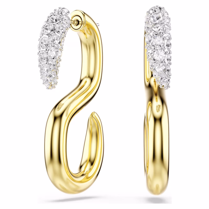 Swarovski Dextera earrings, round cut, white, metal mix